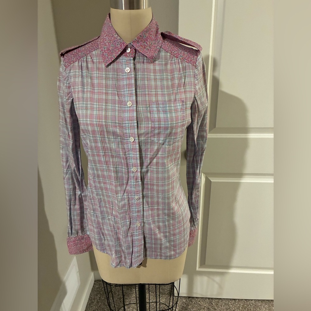 Rare, Vintage Marc By Marc Jacobs Chambray Plaid Button Down Shirt